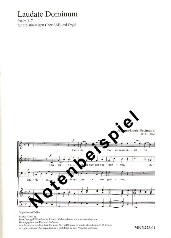 Notenbeispiel Laudate Dominum